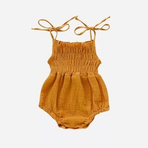 Muslin Romper- Ochre